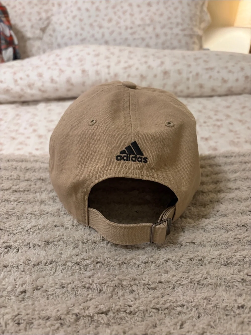 adidas Khaki Cotton Baseball Cap with Black Logo